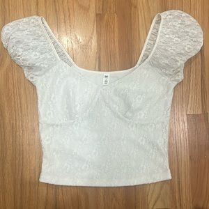 Bp. laced crop top blouse